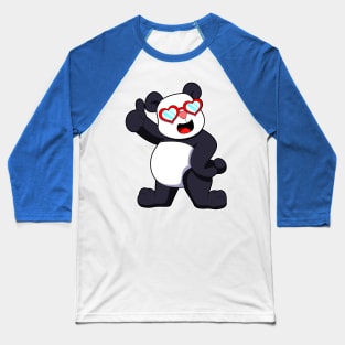 Panda with Heart as Glasses Baseball T-Shirt